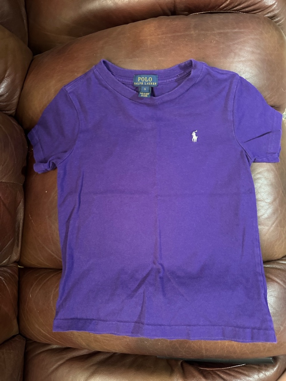 Polo by Ralph Lauren Girls' Purple Short Sleeve Crew Tee